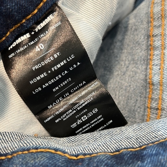 NWT HOMME FEMME: Twilight Denim Sunset men’s size 40 new jeans - Picture 8 of 10